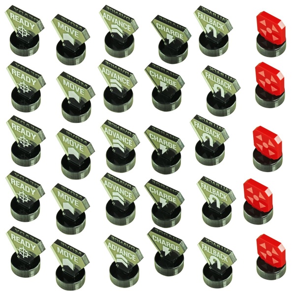 Combat Mega-Marker Set, WH:KT, Translucent Grey & Red (30) - SPECIAL ORDER!