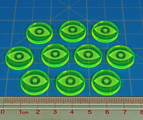 Space Fighter 2nd Ed Focus Tokens, Fluorescent Green (10) - SPECIAL ORDER!