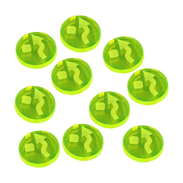 Space Fighter 2nd Ed Evade Tokens, Fluorescent Green (10) - SPECIAL ORDER!