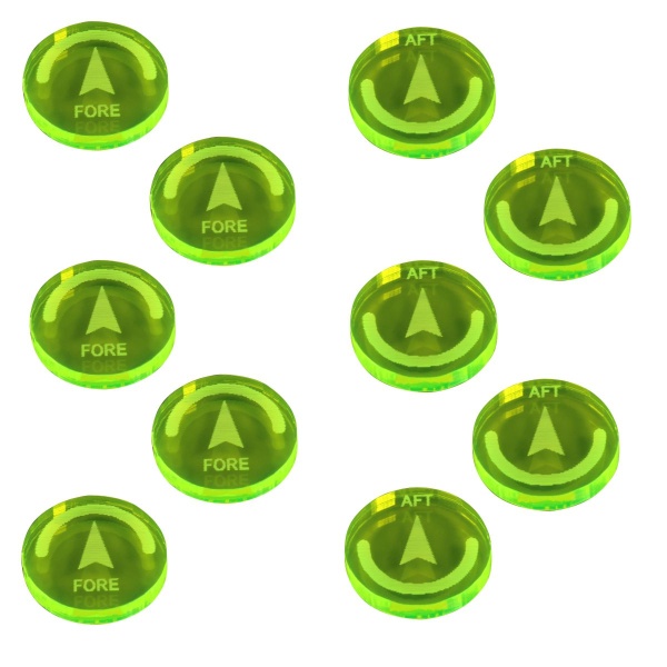 Space Fighter 2nd Ed Reinforce Tokens, Fluorescent Green (10) - SPECIAL ORDER!