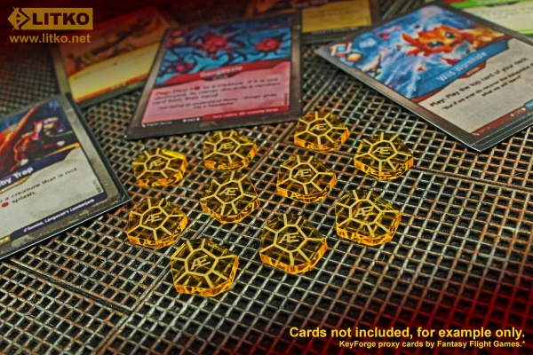 AEmber Tokens, Forged Key Card Game, Transparent Yellow (10) - SPECIAL ORDER!