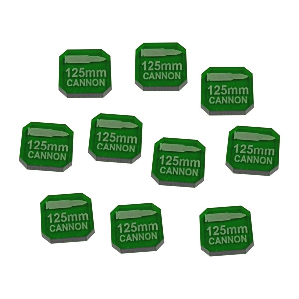 Gaslands 125mm Cannon Ammo Tokens, Translucent Green (10) - SPECIAL ORDER!