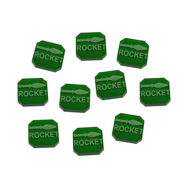 Gaslands Rocket Ammo Tokens, Translucent Green (10) - SPECIAL ORDER!