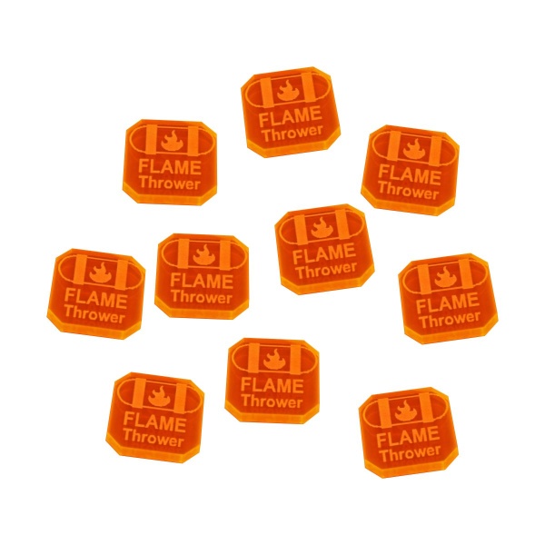 Gaslands Flame Thrower Ammo Tokens, Fluorescent Orange (10) - SPECIAL ORDER!