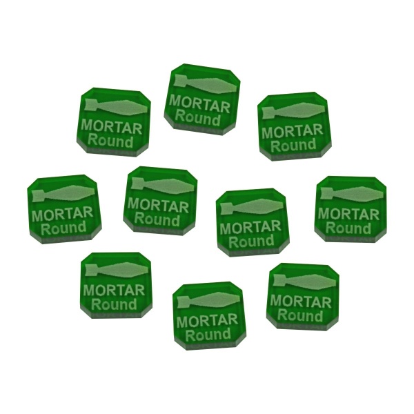 Gaslands Mortar Round Ammo Tokens, Translucent Green (10) - SPECIAL ORDER!