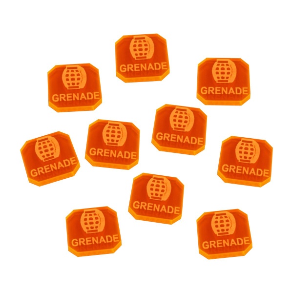 Gaslands Grenade Tokens, Fluorescent Orange (10) - SPECIAL ORDER!