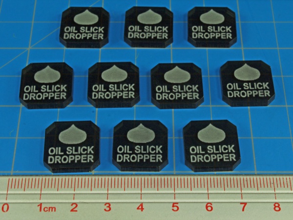 Gaslands Oil Slick Dropper Ammo Tokens, Translucent Grey (10) - SPECIAL ORDER!