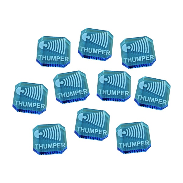 Gaslands Thumper Ammo Token, Fluorescent Blue (10) - SPECIAL ORDER!