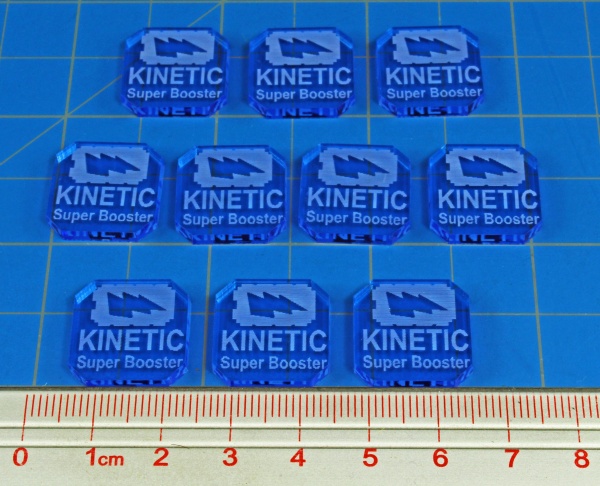 Gaslands Kinetic Super Booster Ammo Tokens, Fluorescent Blue (10) - SPECIAL ORDER!