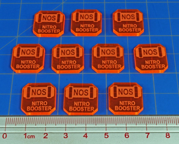 Gaslands Nitro Booster Ammo Tokens, Fluorescent Orange (10) - SPECIAL ORDER!