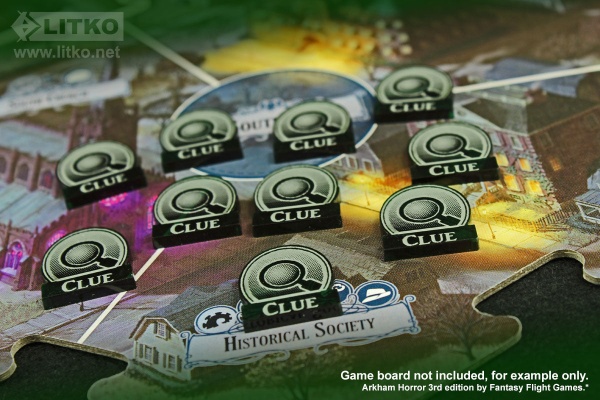 Clue Tokens, Arkham 3rd Ed, Translucent Green (10)