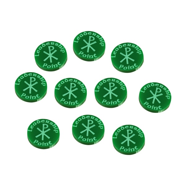 Leadership Point Tokens, Dux Bellorum, Green (10) - SPECIAL ORDER!