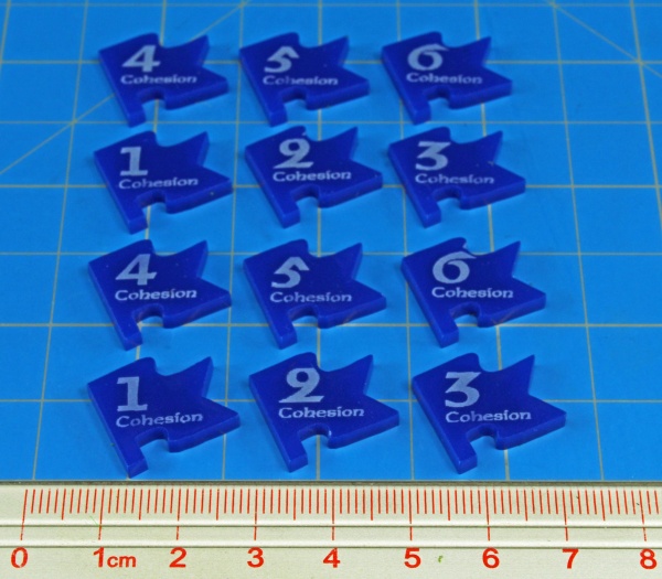 Cohesion Tokens Numbered 1-6, Dux Bellorum, Blue (12) - SPECIAL ORDER!