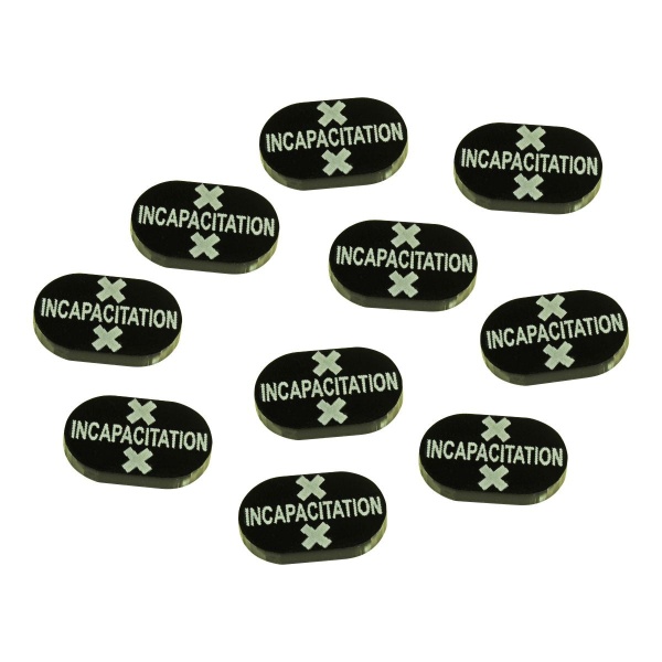 Incapacitation Tokens, Savage Worlds, Black (10) - SPECIAL ORDER!