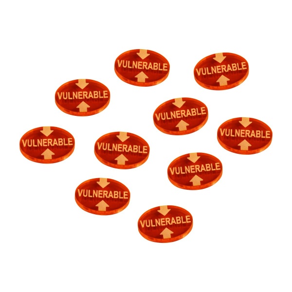 Vulnerable Tokens, Savage Worlds, Fluorescent Amber (10) - SPECIAL ORDER!