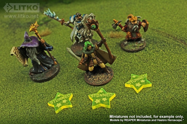 Stunned Tokens, Savage Worlds, Fluorescent Yellow (10) - SPECIAL ORDER!