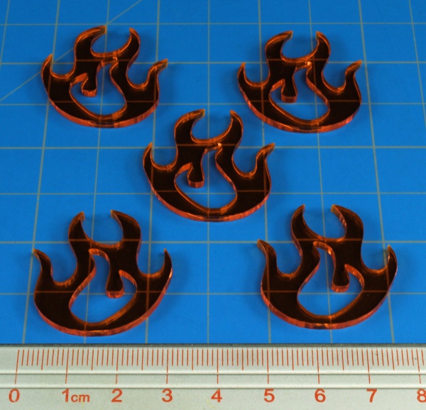 Large Fire Tokens, Fluorescent Amber (5)