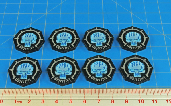 Objective Token Set, War Cry, Transparent Grey & Transparent Light Blue (8)