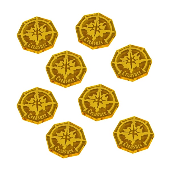 Treasure Token Set, War Cry, Transparent Yellow (8)