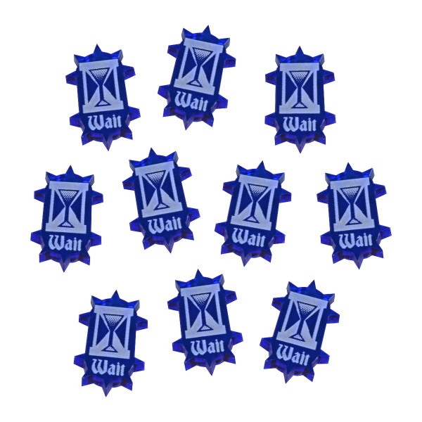 Wait Token Set, War Cry, Translucent Blue (10)