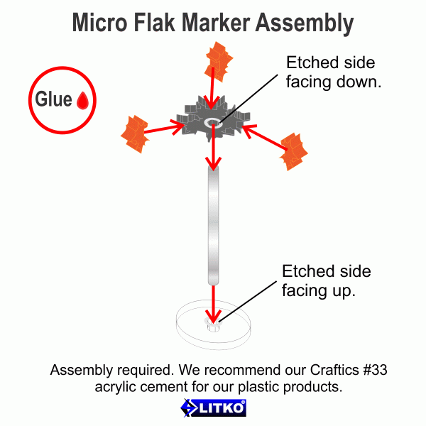 Micro Flak Marker Set, Translucent Grey & Fluorescent Amber (5) - SPECIAL ORDER!