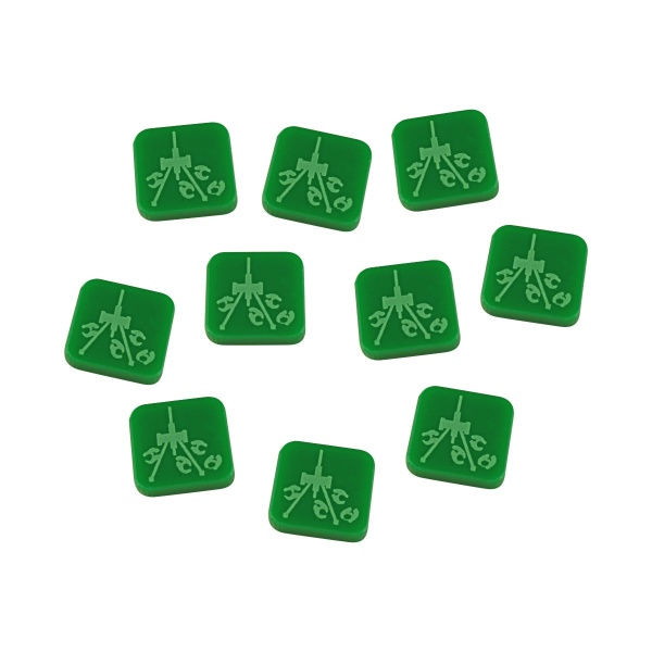 Allied Artillery Ground Target Tokens Compatible with BRS, Green (10) - SPECIAL ORDER!