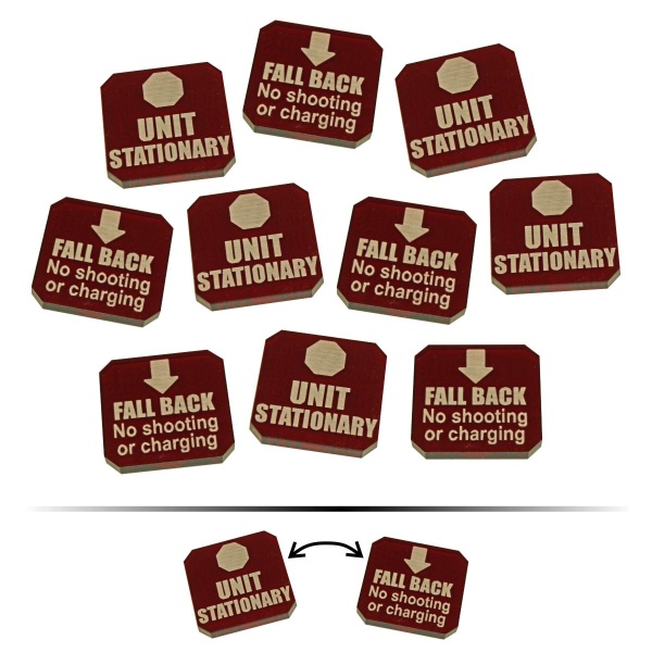 Fall Back/Stationary Double-Sided Tokens, WHv9, Translucent Red (10) - SPECIAL ORDER!