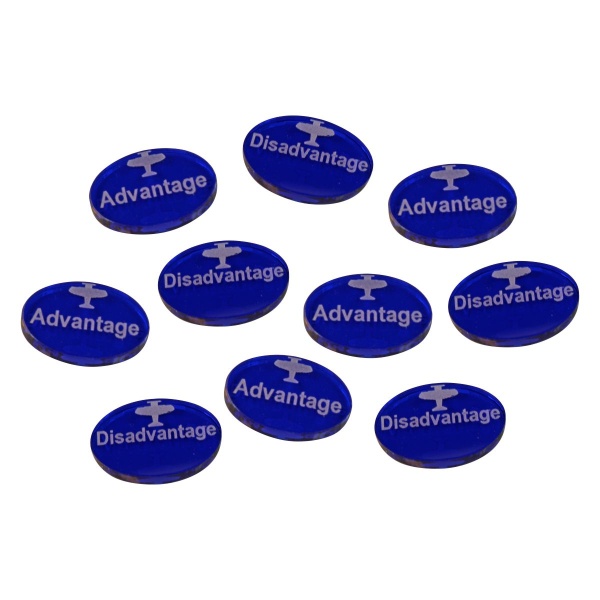 Advantage/Disadvantage Tokens, BRS, Translucent Blue (10) - SPECIAL ORDER!