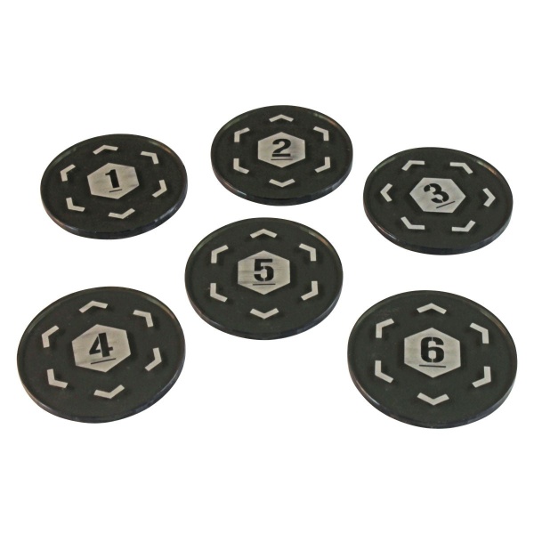 Objective Tokens Numbers 1-6, WH: KT 2nd Ed, Translucent Grey (6) - SPECIAL ORDER!