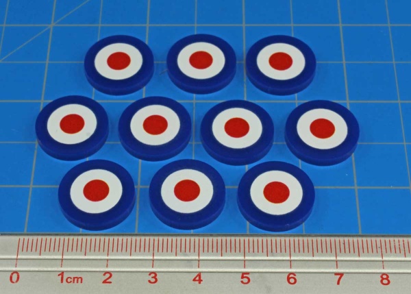 Premium Printed WWII Faction Tokens, United Kingdom RAF (10) - SPECIAL ORDER!