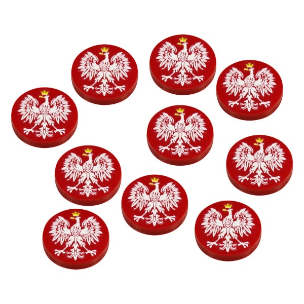 Premium Printed WWII Faction Tokens, Poland Imperial Eagle (10) - SPECIAL ORDER!