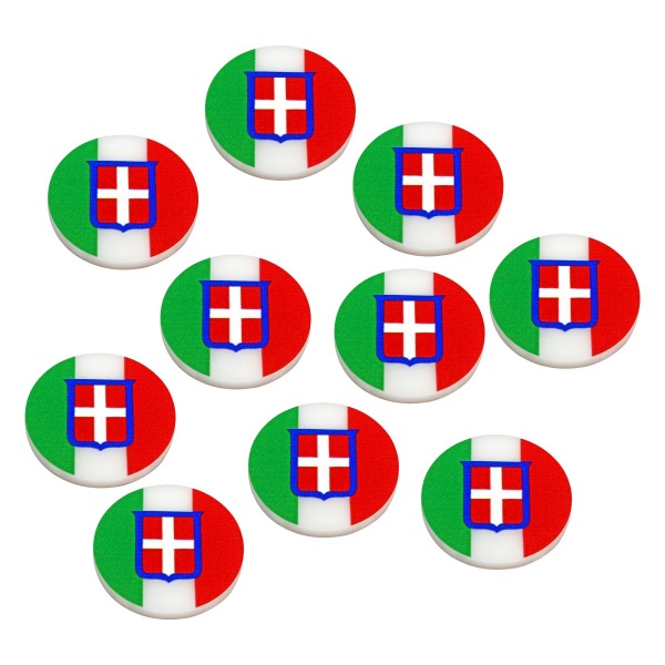 Premium Printed WWII Large Faction Tokens, Italian Savoy Shield (10) - SPECIAL ORDER!