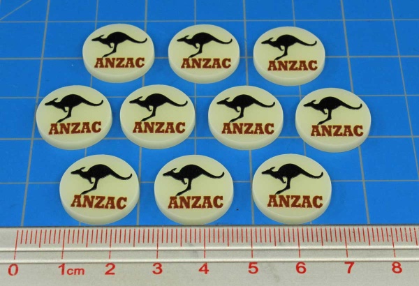 Premium Printed WWII N. Africa Tokens, Australian Anzac (10) - SPECIAL ORDER!