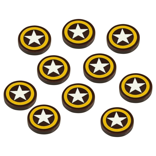 Premium Printed WWII Faction Tokens, American Army Command (10) - SPECIAL ORDER!