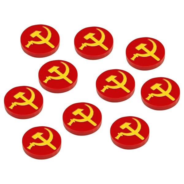 Premium Printed WWII Faction Tokens, Soviet Union Hammer & Sickle (10) - SPECIAL ORDER!