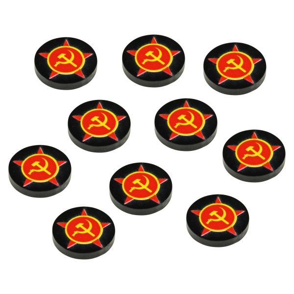 Premium Printed WWII Faction Tokens, Soviet Union Communist Symbol (10) - SPECIAL ORDER!