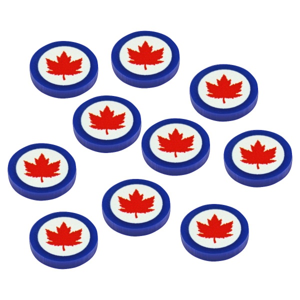 Premium Printed WWII Faction Tokens, Royal Canadian Air Force Roundel (10) - SPECIAL ORDER!