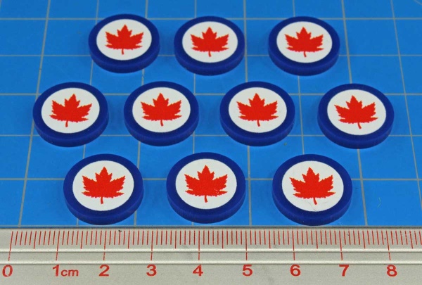 Premium Printed WWII Faction Tokens, Royal Canadian Air Force Roundel (10) - SPECIAL ORDER!