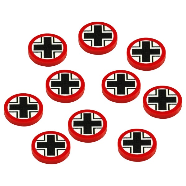 Premium Printed WWII Faction Tokens, German National Cross (10) - SPECIAL ORDER!