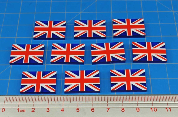 Premium Printed WWII Flag Tokens, United Kingdom Flag (10) - SPECIAL ORDER!