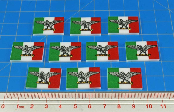 Premium Printed WWII Flag Tokens, Italian Social Republic Flag (10) - SPECIAL ORDER!