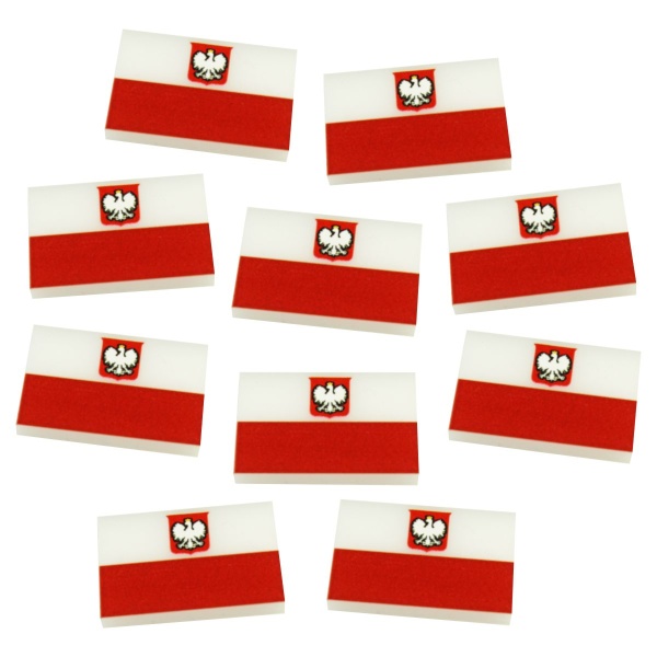 Premium Printed WWII Flag Tokens, Polish Republic Flag (10) - SPECIAL ORDER!