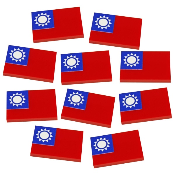 Premium Printed WWII Flag Tokens, Republic of China Flag (10) - SPECIAL ORDER!