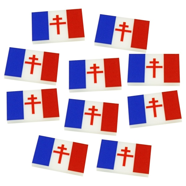 Premium Printed WWII Flag Tokens, Free France Flag (10) - SPECIAL ORDER!