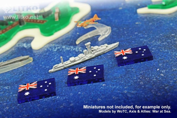 Premium Printed WWII Flag Tokens, Australian National Flag (10) - SPECIAL ORDER!