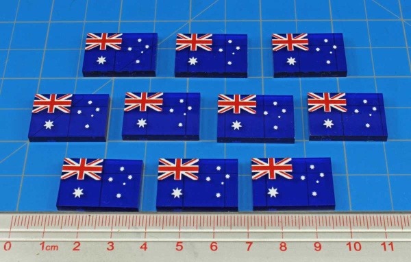 Premium Printed WWII Flag Tokens, Australian National Flag (10) - SPECIAL ORDER!