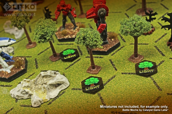 Premium Printed Mecha Battlefield Terrain Light Woods Tokens (10) - SPECIAL ORDER!