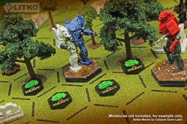 Premium Printed Mecha Battlefield Terrain Heavy Woods Tokens (10) - SPECIAL ORDER!