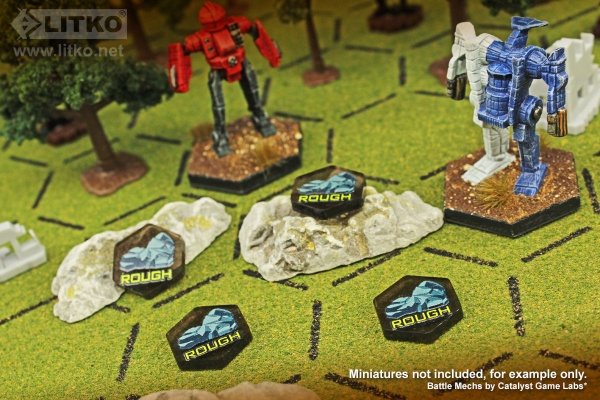 Premium Printed Mecha Battlefield Terrain Rough Ground Tokens (10) - SPECIAL ORDER!