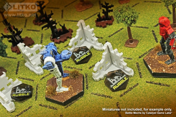 Premium Printed Mecha Battlefield Terrain Rubble Tokens (10) - SPECIAL ORDER!